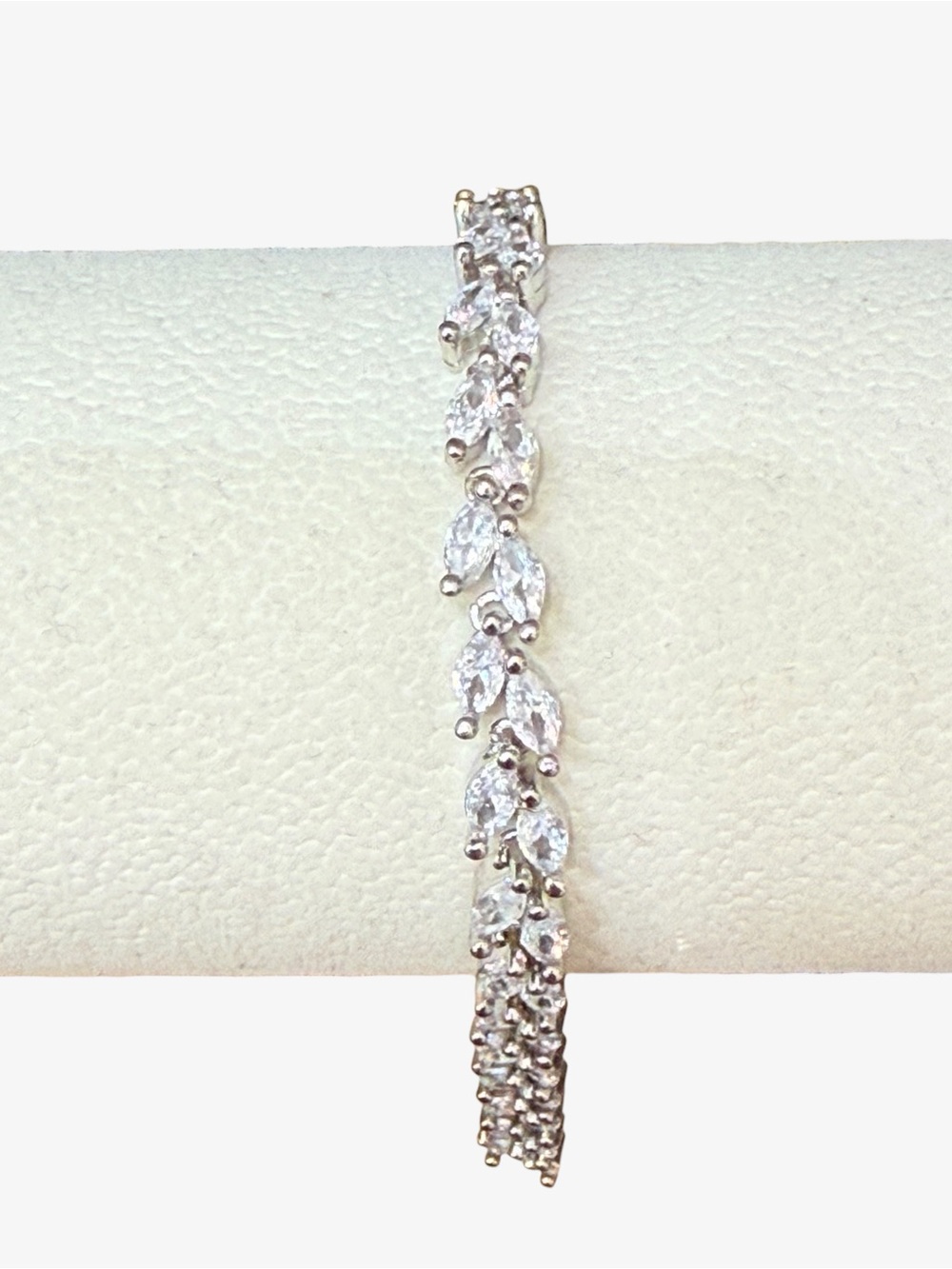 Silver Marquise Crystal Link Bracelet - Sparkling Silver - Picture 2 of 5